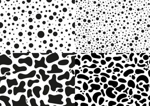 Dalmatian seamless pattern and circle spot texture set. Illustrazione stock