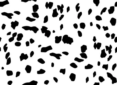 Dalmatian seamless pattern. Horizontal background, black chaotic spots Illustrazione stock
