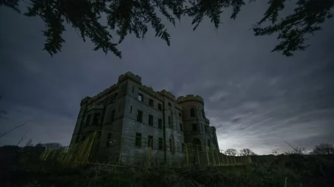 Dalquharran Castle time lapse Stock Footage 149873827