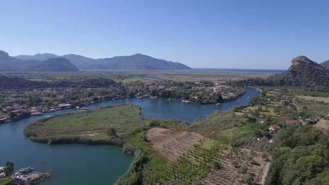 Dalyan Turkey From the Air  Stock Footage 80632447