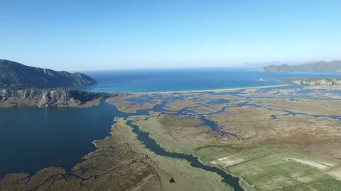 Dalyan Turkey From the Air Stock Footage