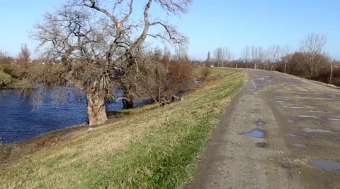 Dam along the river Stock-Footage 49274946