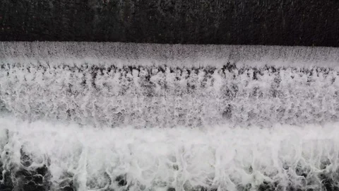 Dam and ducks drone flyover  Stock Footage 119498993