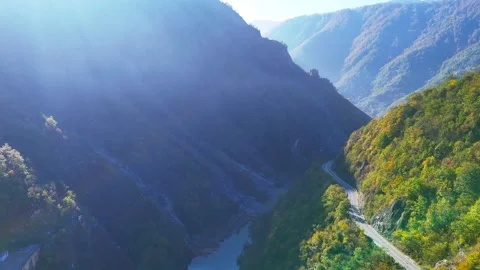 Dam Between Lake and Mountains Stock-Footage 313158984