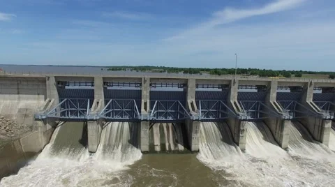 Dam Bridge Flyover Stock Footage 66573436