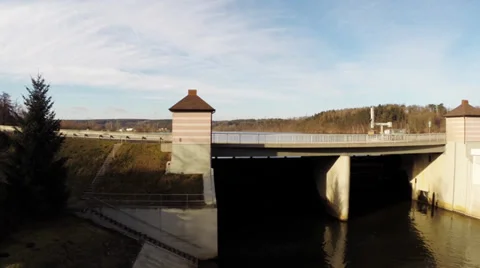 Dam bridge Stock Footage 35343163