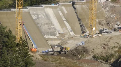Dam construction site Stock Footage 46117439
