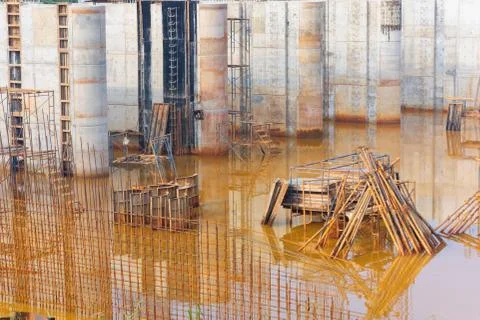 Dam construction site Foto stock