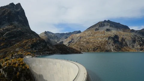 Dam of Emosson -  Switzerland Wallis Stock Footage