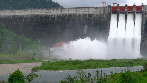 Dam with floodgate. Video stock 95518129