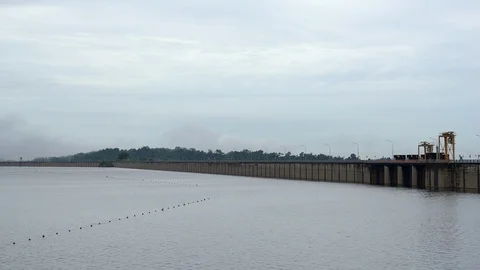Dam with floodgate. Video stock 95523792