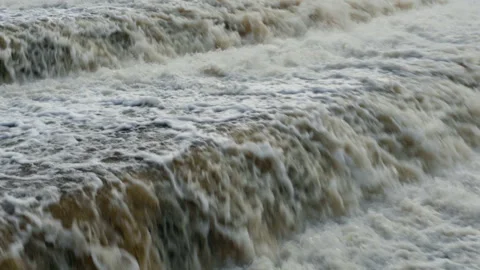 Dam flow of falling water with sound Stock Footage 88374175