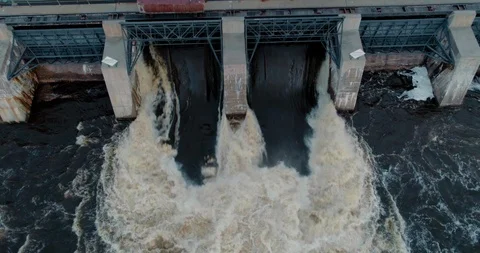 Dam Flowing River Water Spring Minnesota Minneapolis St Croix Vídeo Stock 89012813