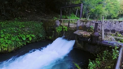 Dam on a Forest River Stock Footage 94780539