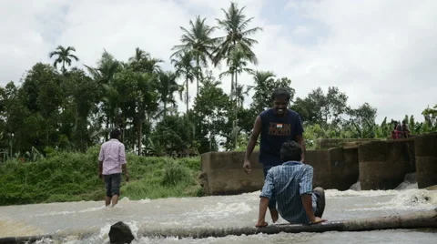 Dam fun in india by the river Stock Footage 59822545