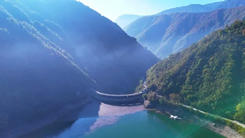 Dam Holds the Flow Stock Footage 312240380
