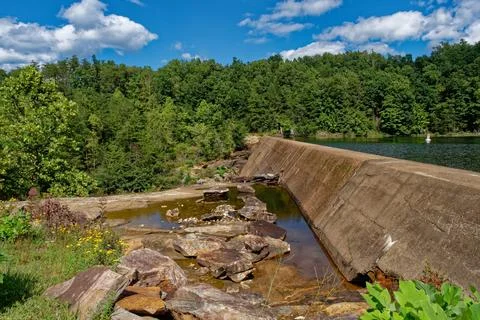 Dam at a lake Stock Photos