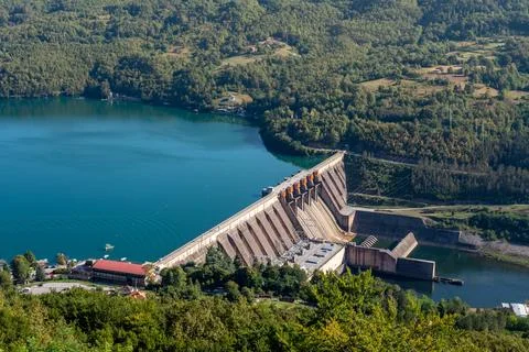The dam on the lake Stock Photos