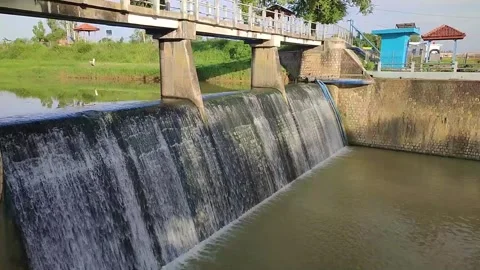 A dam left over from the Dutch colonial era Stock Footage 264082566