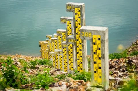 Dam level checking Stock Photos