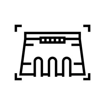 Dam modeling line icon vector illustration sign Illustrazione stock