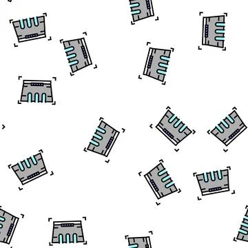 Dam modeling vector seamless pattern sign Stock Illustration