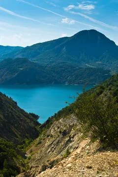 Dam in mountains Stock Photos