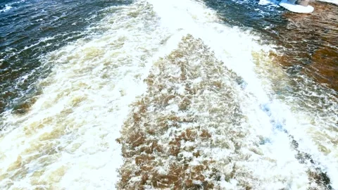 Dam is open in winter Stock Footage 169970259