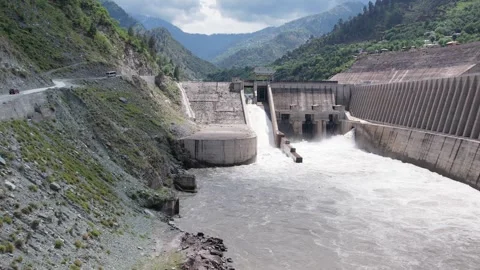 Dam outflow channel Stock Footage 336693633