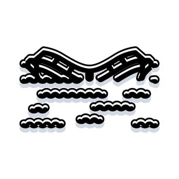 Dam overflowing causing flood disaster concept illustration Stock Illustration