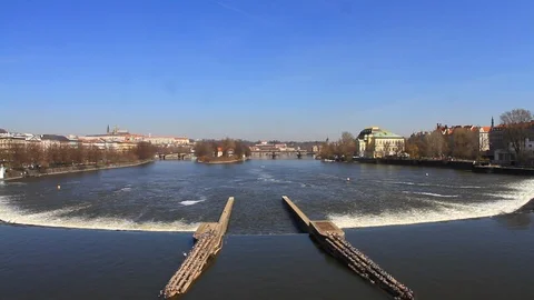 Dam in Prague Stock Footage 88511128