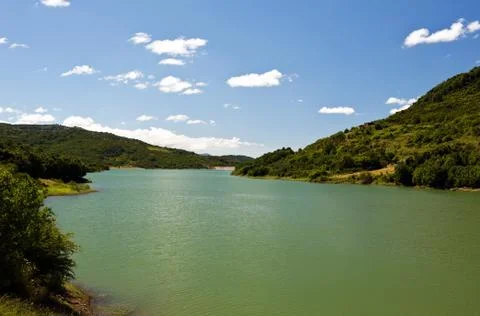 Dam on the river Alento Stock Photos