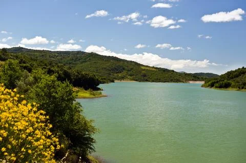 Dam on the river Alento Stock Photos
