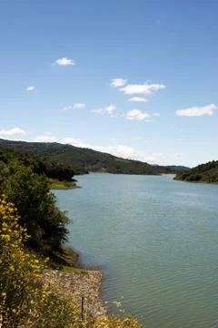 Dam on the river Alento Stock Photos