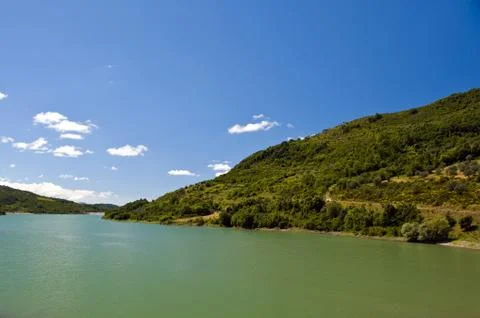 Dam on the river Alento Stock Photos
