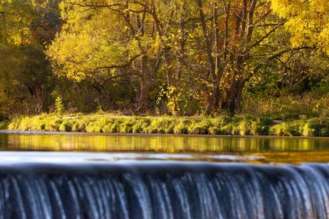Dam at the river in Canada Stock Photos