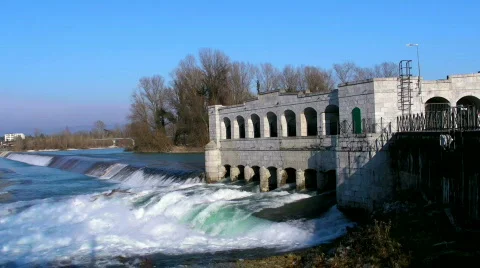 Dam on the river Stock Footage 835659