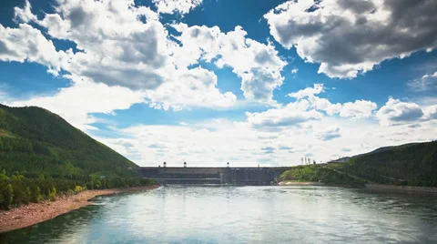 Dam on the river Stock Footage 39571016