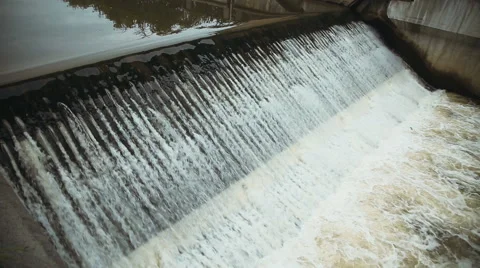 The dam on the river Stock Footage 57785602