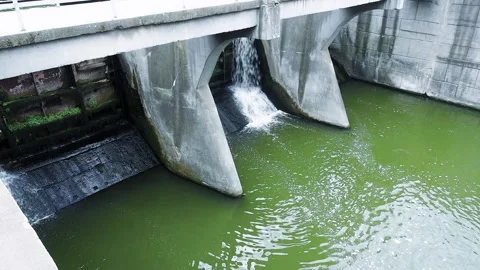 Dam on the river Stock Footage 145454486