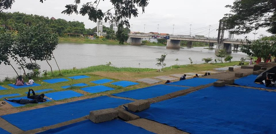 Dam river kediri east java indonesia asian Foto stock