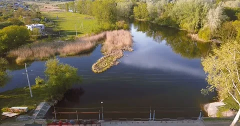 Dam on the River  A Man-Made Miracle of Nature. Stock-Footage 257782360