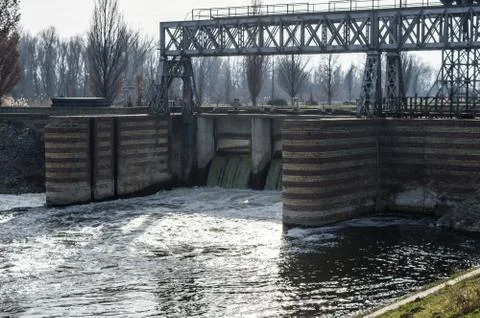 Dam on The River Stock Photos