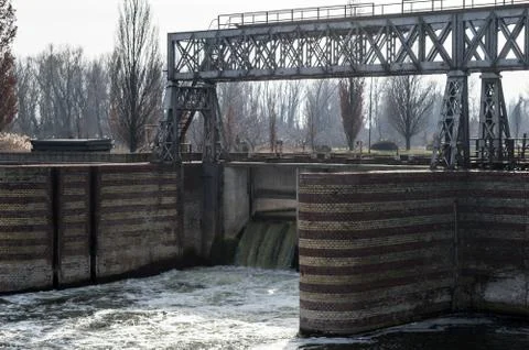 Dam on The River Stock Photos