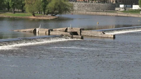 Dam on river Vltava Stock Footage 41582993