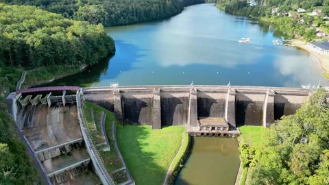 Dam on  river3 Stock Footage 283488146