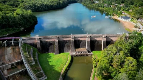 Dam on  river5 Stock Footage 283488121