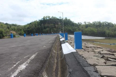 Dam road drainage Foto stock