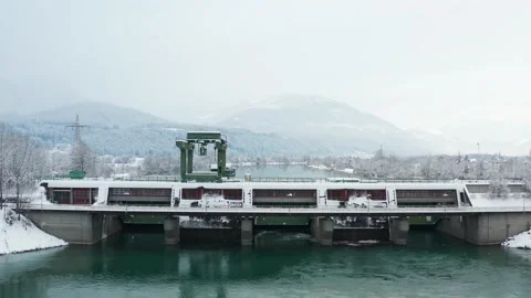 Dam Snow Arial 스톡 동영상 168880842
