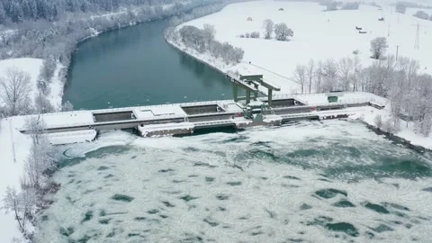 Dam Snow Arial 스톡 동영상 168880886